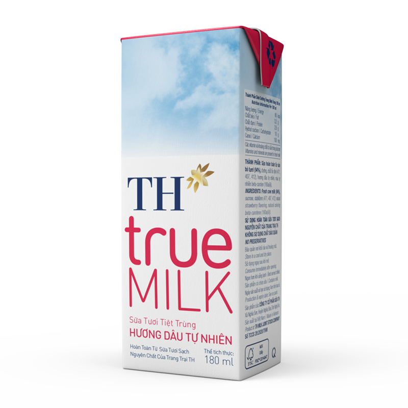 5453 TH TRUE MILK DÂU HỘP 180ML